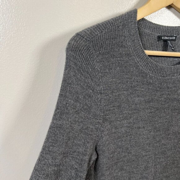 Eileen Fisher Merino Wool Sweater Dress Size XS Gray Minimal Classic Neutral - Picture 4 of 7